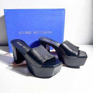 NWT Stuart Weitzman Squarehigh Black Platform Heels size 7